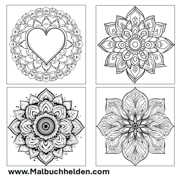 Mandalas - Schwierigkeitsgrad Mittel: Mandala Malbuch – 50 Wunderschöne Mandalas für Entspannung und Kreativität – Bild 2