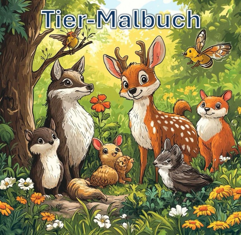 Tier-Malbuch: 50 heimische Tiere aus Deutschland